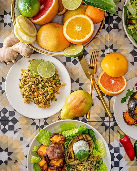 A spread of healthy food